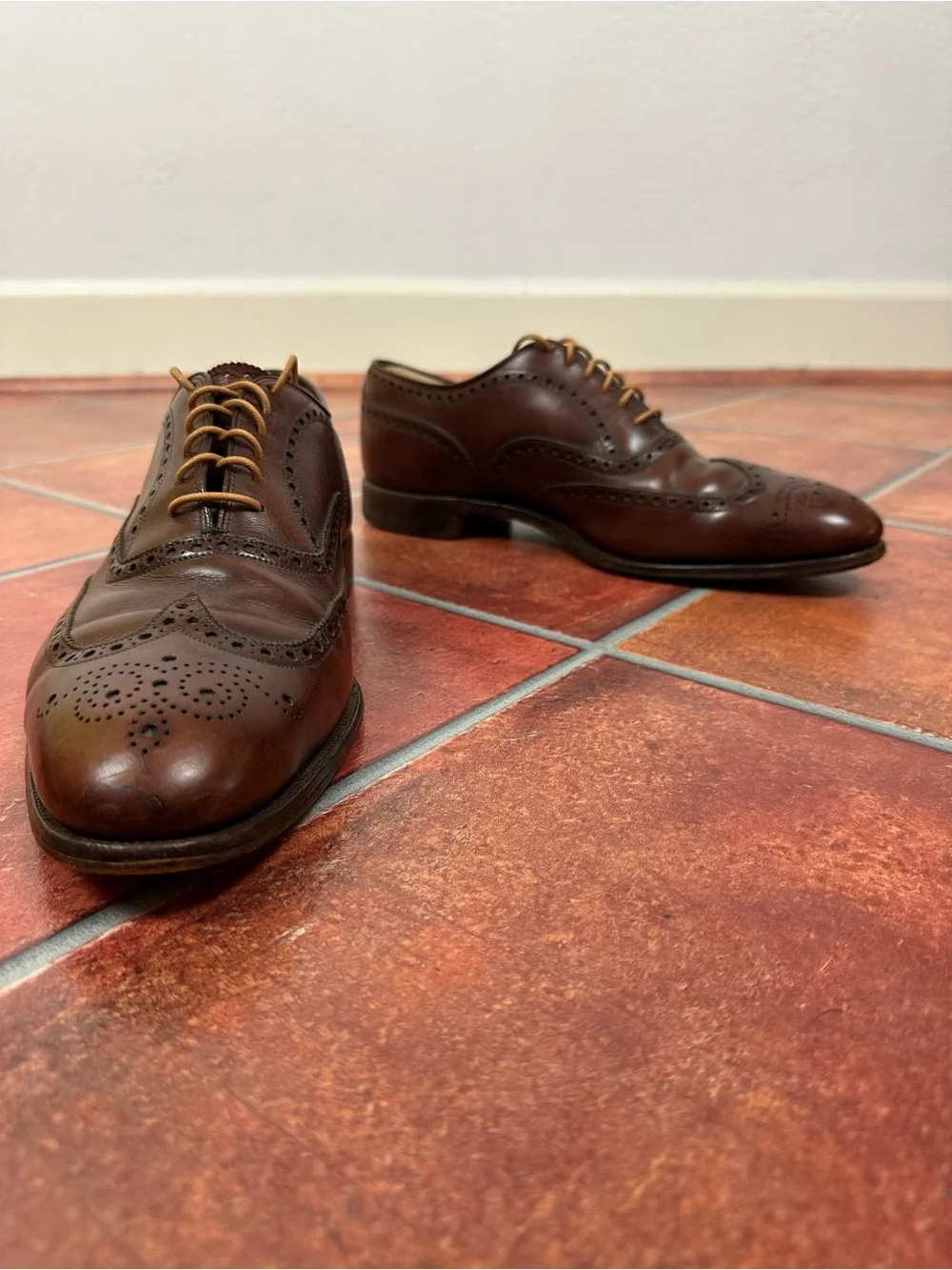 Church's Custom Grade Wingtip Derby Shoes in Dark Brown Leather